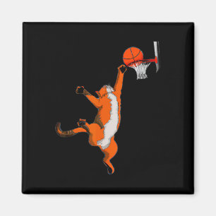 Fun Cat Playing Basketball Sport Katze Basketball Magnet