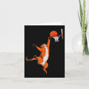 Fun Cat Playing Bysketbyll Sportkatze Bysketbyll L Karte