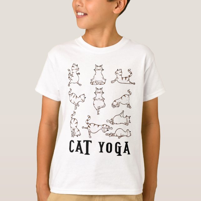 Fun Cat Yoga Geschenk T Shirt (Vorderseite)