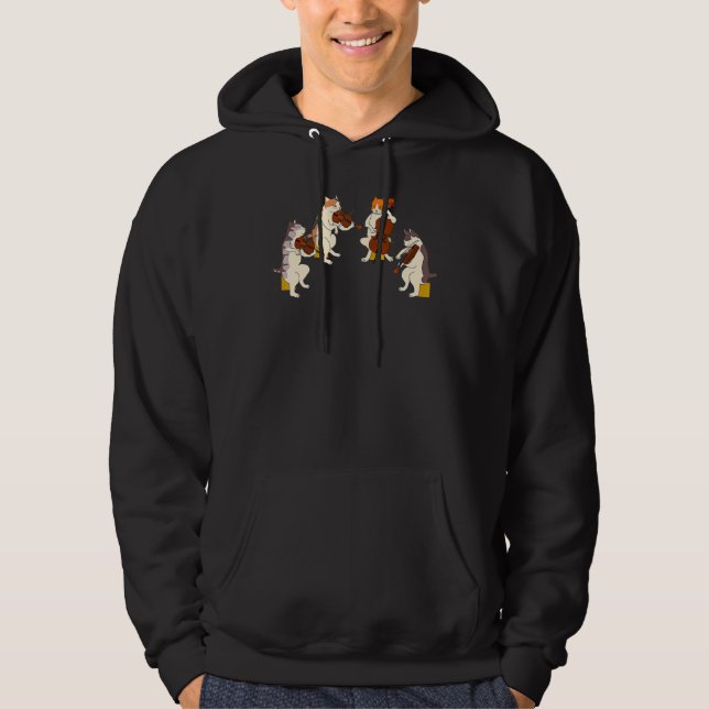 Fun Cats Violine Cello Chat spielen Hoodie (Vorderseite)