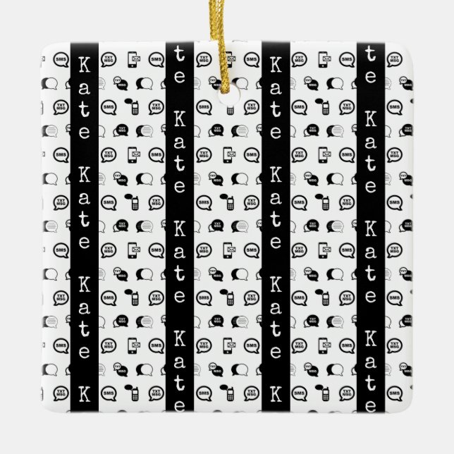 Fun Cell Phone Text Messaging-Muster INDIVIDUELLE  Keramikornament (Vorderseite)
