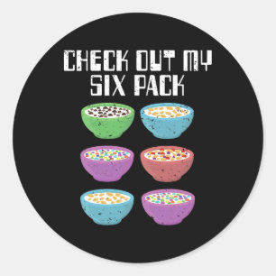 Fun Cereal Gym Breakfast Bowls Six Pack Workout Bo Runder Aufkleber