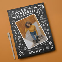 Fun Chalkboard Doodle Foto Abschluss