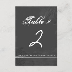Fun Chalkboard Look Wedding Tischnummer Card
