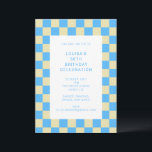 Fun Checkerboard Light Blue Geometric Geburtstag Einladung<br><div class="desc">Niedlicher Spaß Moderne Checkerboard Geometric Geburtstagsparty Einladung in Light Blue</div>