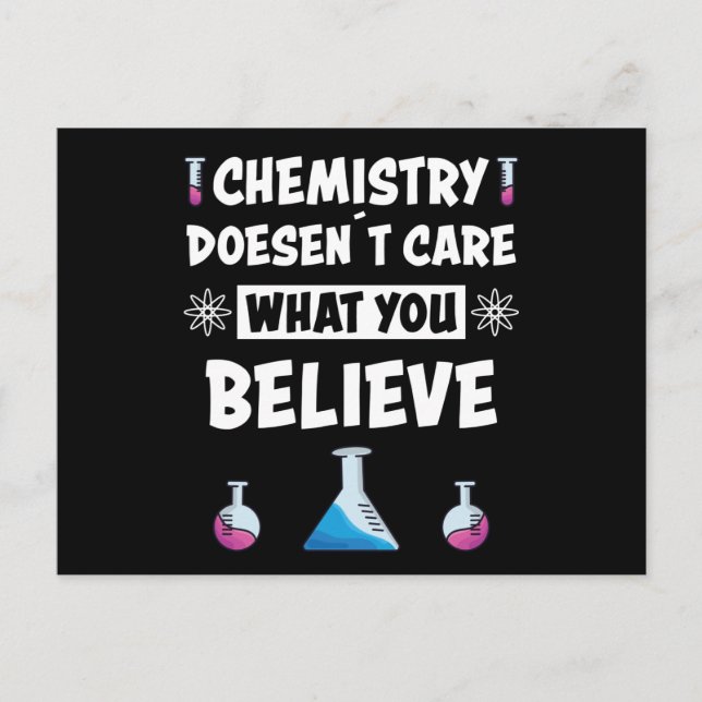 Fun Chemistry Funny Sprichwort Chemist Professione Postkarte (Vorderseite)