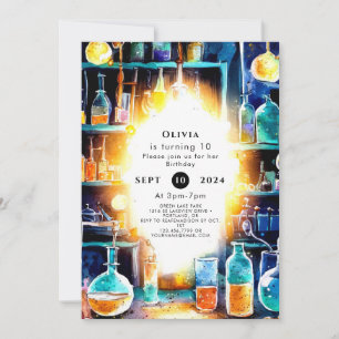 Fun Chemistry Scientist zum Geburtstag Einladung