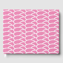 Fun Chic Geometric gepolstertes Pink White Waves M Gästebuch