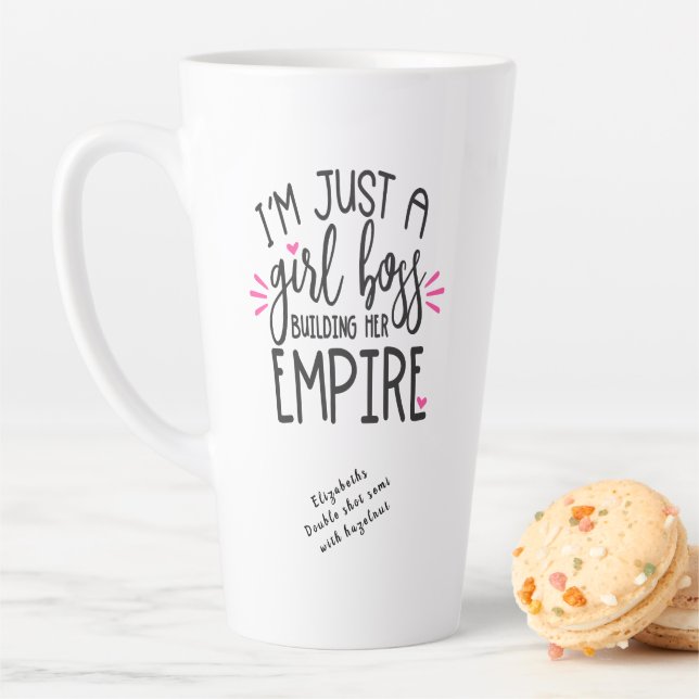 Fun Chic Girl Boss Gebäude Ihr Empire Add Message Milchtasse (Beispiel)