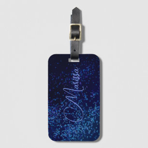 Fun Chic Personalisiert Blue Confetti Gepäckanhänger