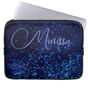 Fun Chic Personalisiert Confetti Blue Laptopschutzhülle