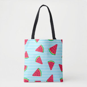 Fun Chic Watermelon Slices Blue Lines Pattern