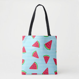 Fun Chic Watermelon Slices Blue Lines Pattern