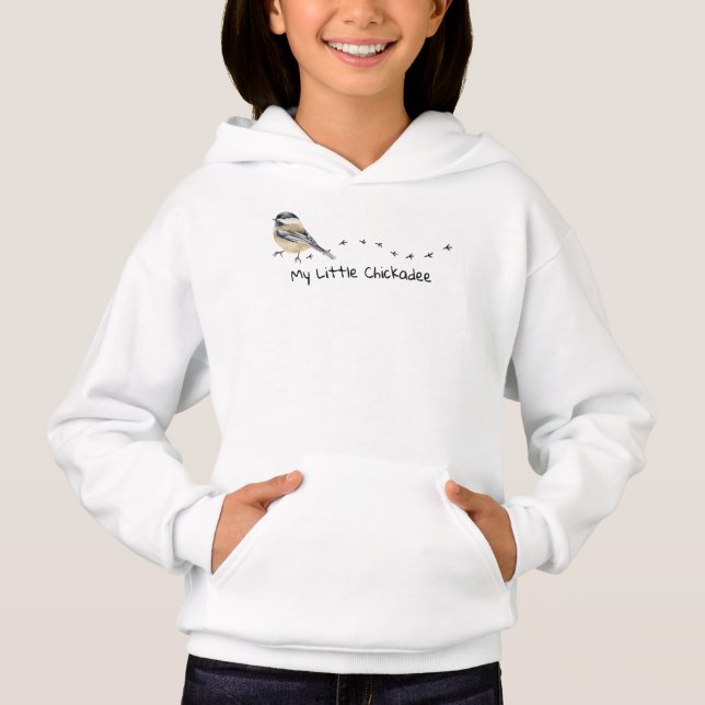 Fun Chickadee Niedliche Vogelspuren Hoodie (Vorderseite)