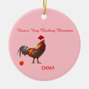 Fun Chicken Weihnachtsgrüße Keramikornament