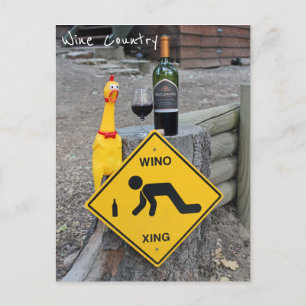Fun Chicken Wine Country Postcard! Postkarte