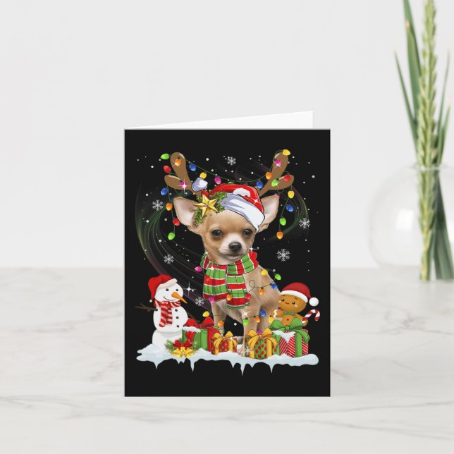 Fun Chihuahua Weihnachten Ugly Hund Weihnachtsmann Karte (Vorderseite)