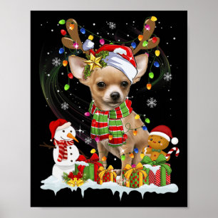 Fun Chihuahua Weihnachten Ugly Hund Weihnachtsmann Poster