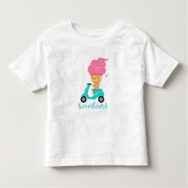 Fun Chill Summer Pink Ice Cream Scooter Sweetheart Kleinkind T-shirt