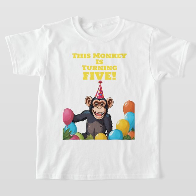 Fun Chimpanzee Wilder Jungle zum Geburtstag T-Shirt (Ablage )