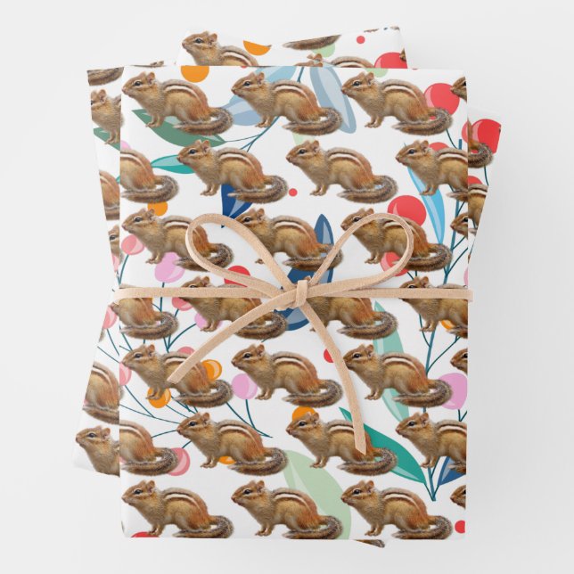 Fun Chipmunk-Wrapping Paper Sheets Geschenkpapier Set (Beispiel)