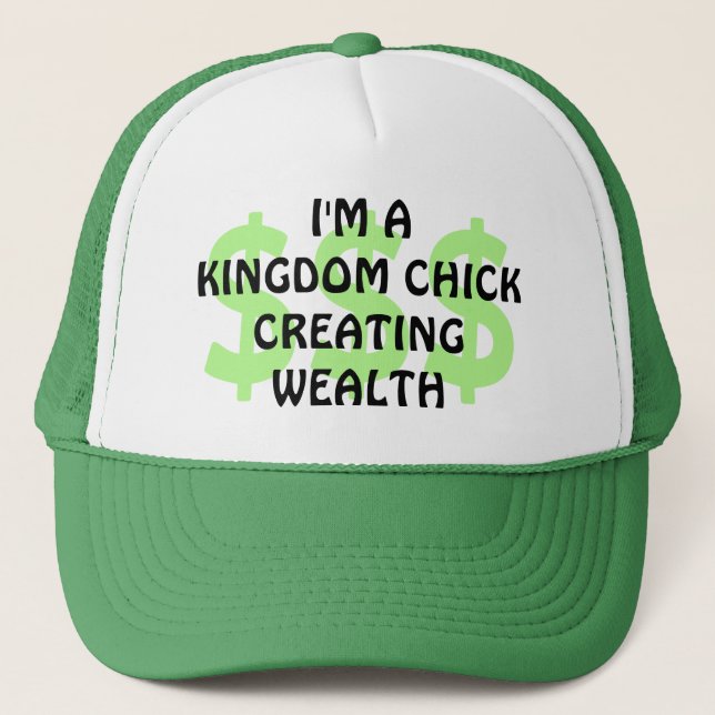 Fun Christlich KINGDOM CHICK Unternehmer Truckerkappe (Vorderseite)