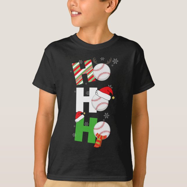 Fun Christmas Baseball Pajamas Player Matching Tee (Vorderseite)
