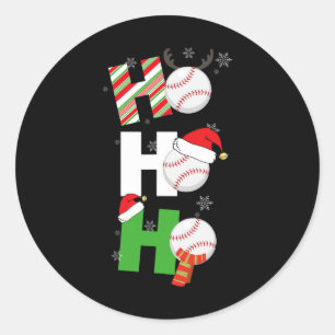 Fun Christmas Baseball Pajamas Player Matching Tee Runder Aufkleber