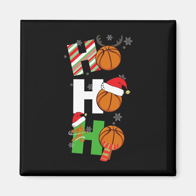 Fun Christmas Basketball Pajamas Spieler Match C Magnet (Vorne)