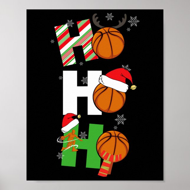 Fun Christmas Basketball Pajamas Spieler Match C Poster (Vorne)