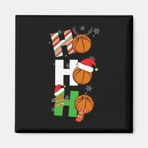 Fun Christmas Bysketbyll Pajamas Player Matching C Magnet