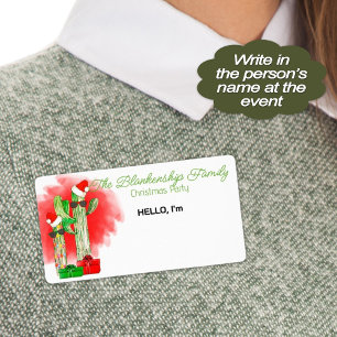 Fun Christmas Cactus Paper Label Tag