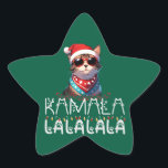 Fun Christmas Cat Kamala La La La La La La Sticker<br><div class="desc">Diese lustige Weihnachtskatze mit Weihnachtsmütze und Sonnenbrille,  mit dem lustigen Katzenklatschen Sprichwort Kamala La La La La La La La La La La La La La La La La La La La La La La La La La La La,  ist perfekt für eine Katzenfrau,  die Kamala Harris Liebe hat.</div>