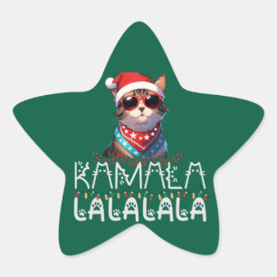 Fun Christmas Cat Kamala La La La La La La Sticker