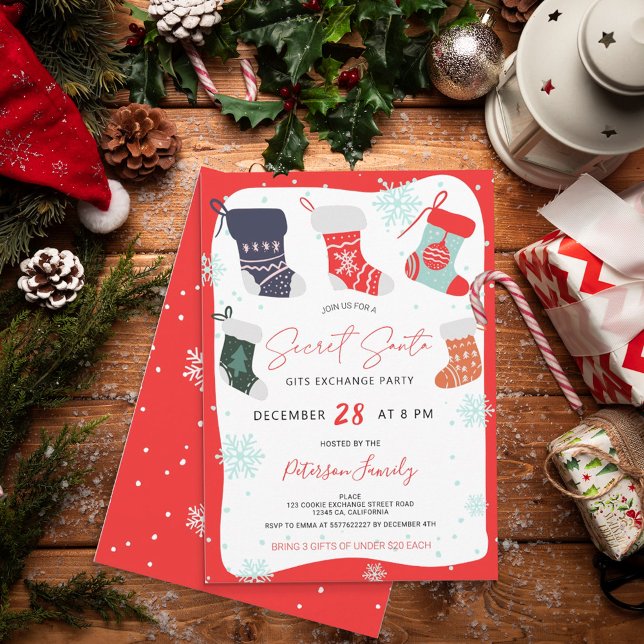 Fun Christmas Cookie geheime santa Austausch Party Einladung (Von Creator hochgeladen)