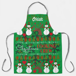 Fun Christmas Cooking Crew bearbeitbar Schürze