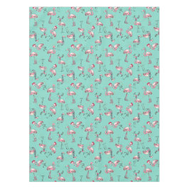 Fun Christmas Flamingos mit Weihnachtsmannmützen Tischdecke