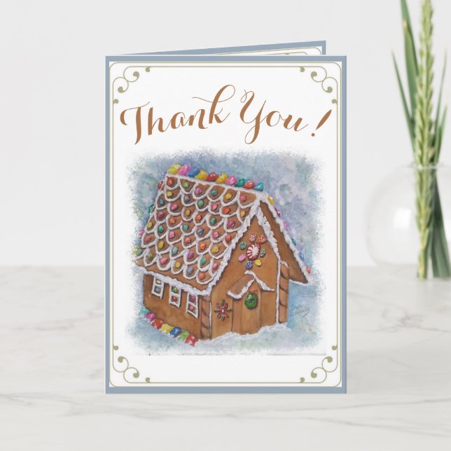 FUN CHRISTMAS GINGERBREAD CANDY HOUSE DANKE (Vorderseite)
