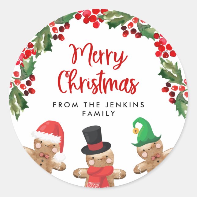 Fun Christmas Holly Sticker (Vorderseite)