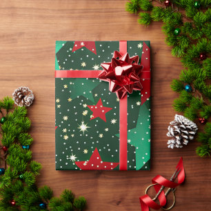 Fun Christmas Star Trio Mix Geschenkpapier