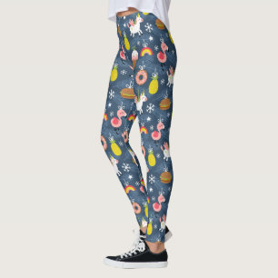 Fun Christmas Unicorns und Flamingos Muster Leggings