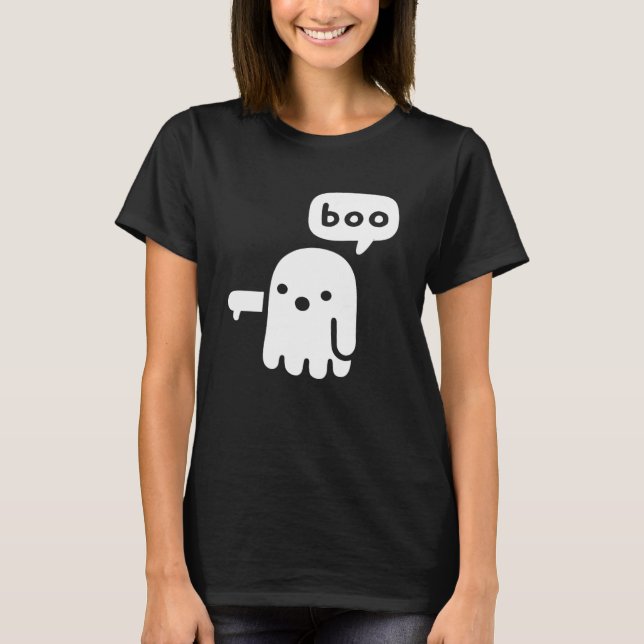 Fun chunky Geist der Missbilligung Boo Halloween T-Shirt (Vorderseite)