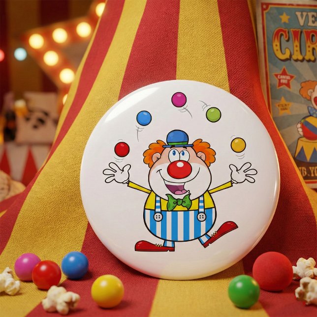 Fun Circus Clown Juggling Balls Button (Von Creator hochgeladen)