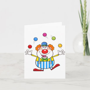 Fun Circus Clown Juggling Balls Karte