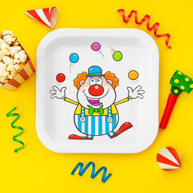 Fun Circus Clown Juggling Balls Pappteller (Von Creator hochgeladen)
