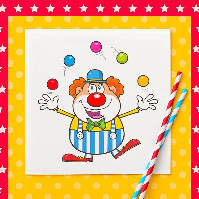 Fun Circus Clown Juggling Balls Serviette (Von Creator hochgeladen)