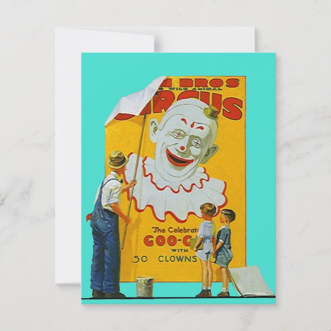 FUN CIRCUS CLOWN PARTY THEMA EINLADUNG (Vorderseite)
