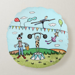 Fun Circus Themed Rundes Kissen