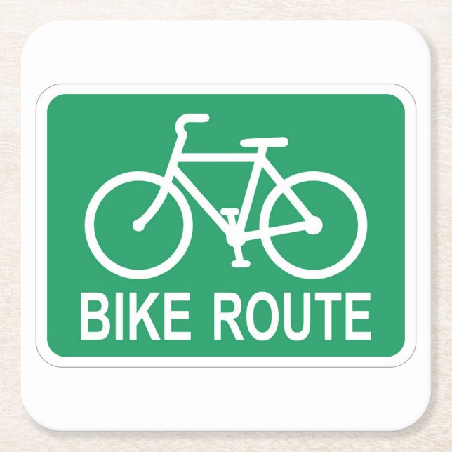 Fun Classic Bike Route Unterwegs Untersetzer Set (Vorderseite)
