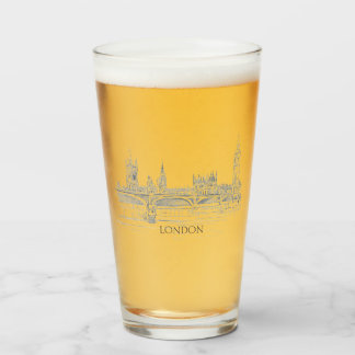 Fun Classic Iconic London Skyline Glas